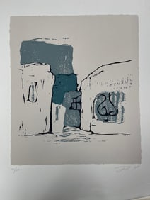 Desert Village Scene ,serigraph