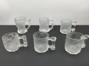 1993 McDonald's Flintstones Movie Glass Mug Set
