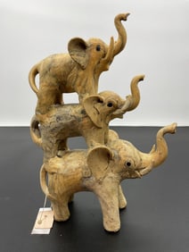 Stacked Elephant Trio Figurine - Box 3