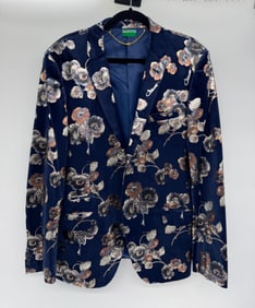 Valiant Paris Floral Velvet Blazer, Size 46