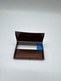 Lacquered Wood Card Holder with Mother-of-Pearl Inlay