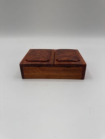 Handcrafted double-lid wooden box