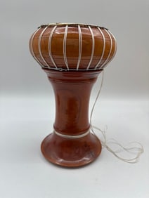 Thai or Burmese Wooden Klong Khaek Drum with Snakeskin Head