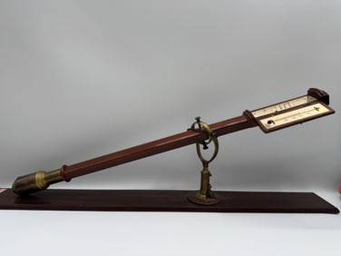 Antique English Stick Barometer and Thermometer
