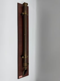 Antique Brass Fire Hose Nozzle on Wood Mount