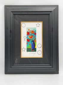 "Vase of Flowers" by Peter Max (German/American, b.1937) Serigraph With Remarque