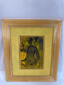 "Golden Abstraction" by Eneide Boneau (Argentina, b.1954) Acrylic on Board