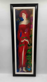 "Plante" Linda Le Kinff (France, b.1949) Embellished Serigraph