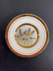 Art of Chokin 24K Gold Trim Decorative Plate