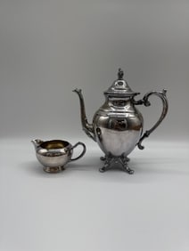 Wm. Rogers Silver Plated Teapot and Creamer Set