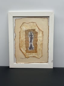 Botanical Figure on Vintage Text by R. Hernaiz (2013)