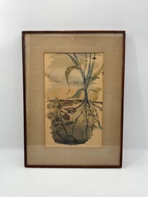 Abstract Botanical Composition by Joseph Levin (Russian, 1894-1979) Mixed Media