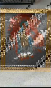 Colonial Cuzco School Painting of the Madonna and Child with Angels