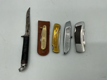 Set of Vintage Hunting and Pocket Knives
