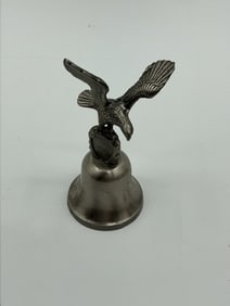 Vintage Metal Bell with Bird Handle, Marked Japan