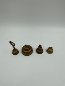 Set of Four Etched Brass Bells