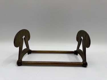 Antique Art Nouveau Bronze Expandable Book Rack