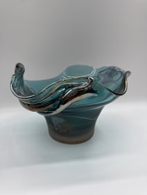 Modern Hand Blown Romanian Art Glass Bowl