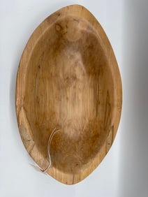 Large Oval Food-Safe Solid Wood Bowl