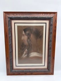 civil war era -Mid 1800s American Southern woman, gouache, attributed to Thomas Sully