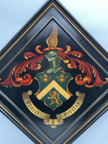 Hand-painted Heraldic Family Crest Plaque