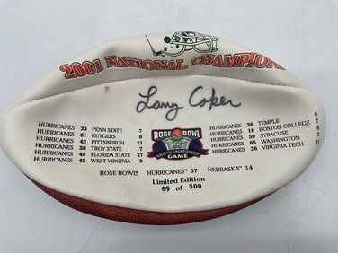2001 National Champions Nebraska vs. Miami Signed Football