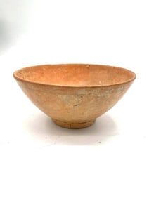 Orange mid century Chinese terracotta Bowl