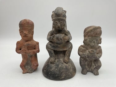 Group of Three vintage Mesoamerican Terracotta Figurines