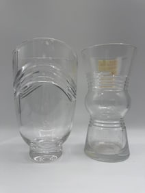Pair of Clear Glass Vases