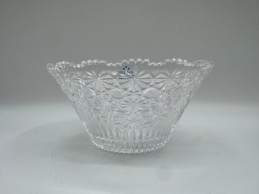 Rolina Clear Glass Bowl with Starburst Pattern