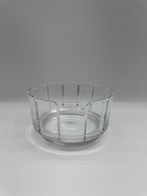 Clear Glass Bowl with Geometric Design