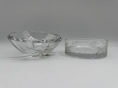 Two Etched Glass Bowls