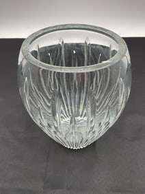 Large Waterford Crystal Ribbed Vase