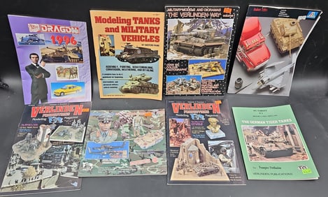 Lot of Model Tank and Military Vehicle Reference Books and Magazines (8 Pieces)
