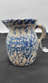 Robinson Ransbottom Blue Spongeware Pitcher.