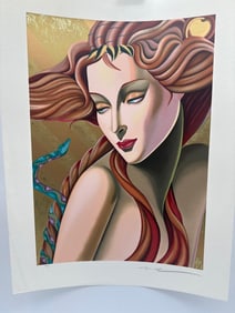 Robert Moser Eve Art Deco Erte'style Tamara de Lempicka style hand sig #