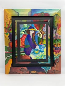 Patricia Govezensky Lady and the Blue Teapot Original w/ COA