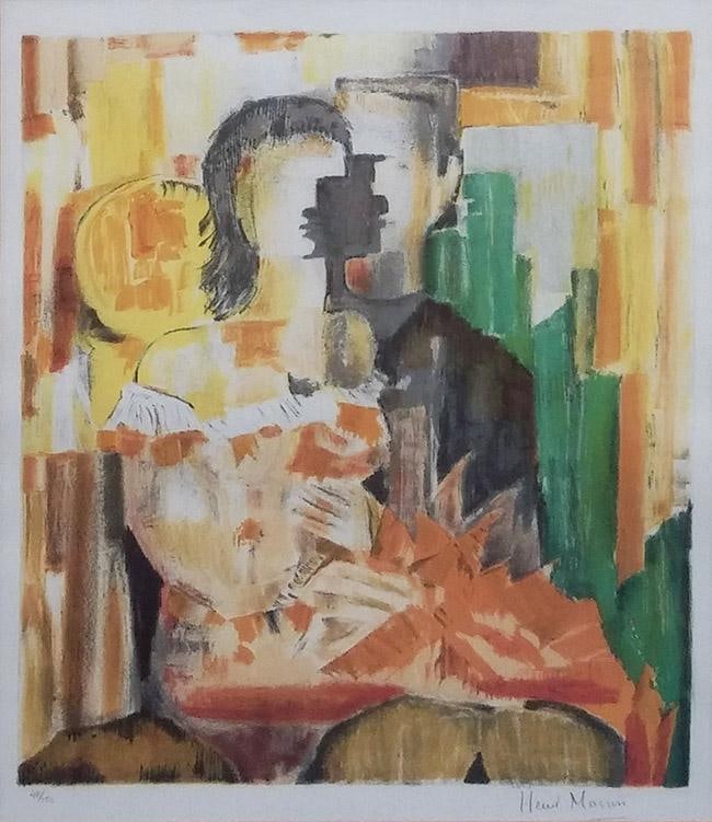 Herve Masson 'Lovers': Artist: Herve Masson Title: Lovers Medium: Lithograph On Paper Edition: 48/150 Size: 17 x 21 inches Additional Details: Framed size 24 x 28 inches. Hand signed and numbered. Artwork is in excellent co