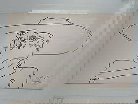Original Ink Drawing By Peter Max 4: Dimensions: H9in L14in Medium: Ink on paper Artist: Peter Max Date: 1985