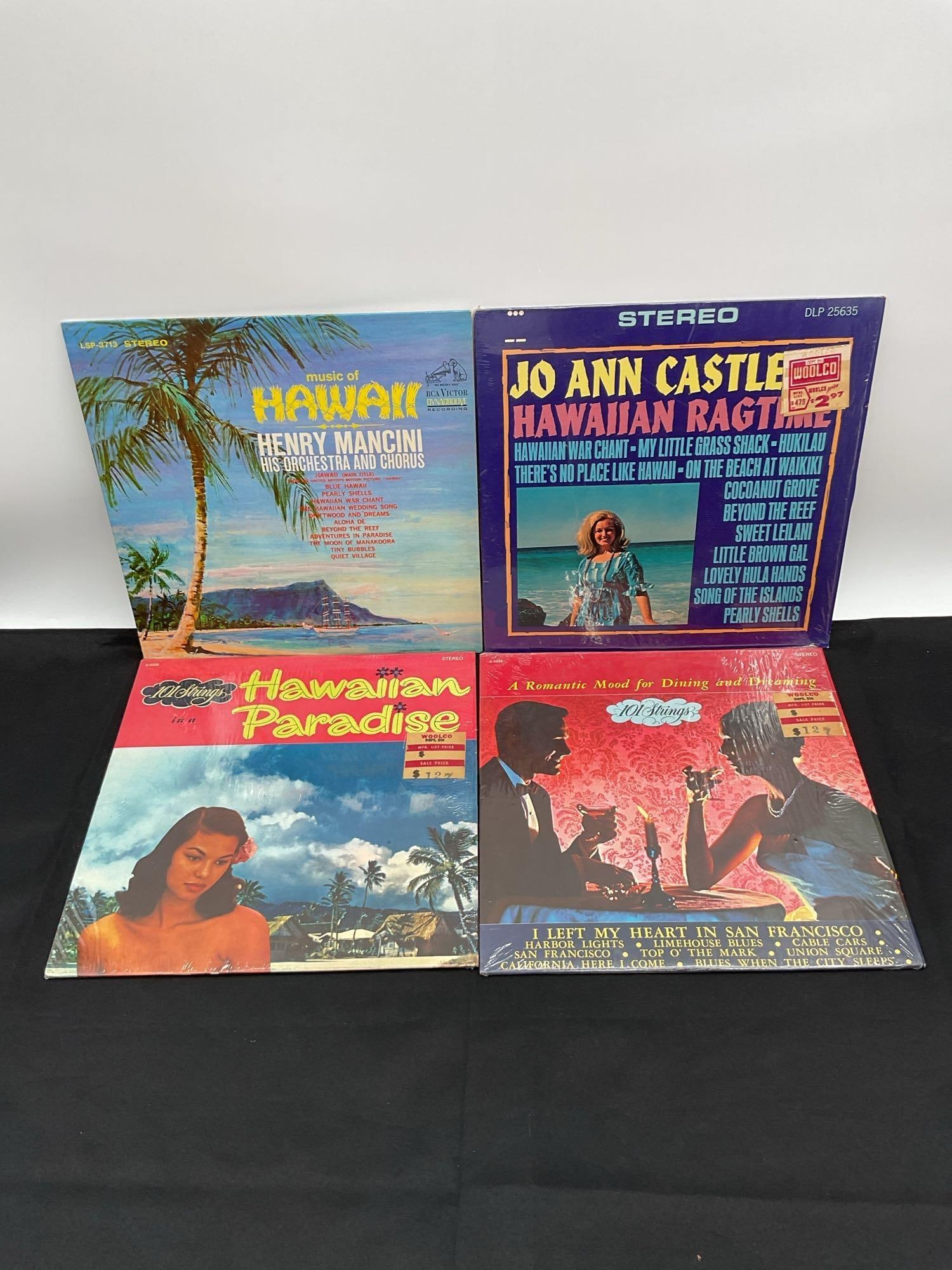 Lot of 4 Vintage Hawaiian and Easy Listening Vinyl Records – 101 Strings, Mancini, Jo Ann Castle (1 of 3)