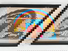 Rainbow Sage by Peter Max (German/American, b.1937) Lithograph: Original 1969 color lithograph poster by Peter Max titled Rainbow Sage. Features a psychedelic composition with celestial and symbolic imagery in vibrant rainbow tones. Medium: Original col