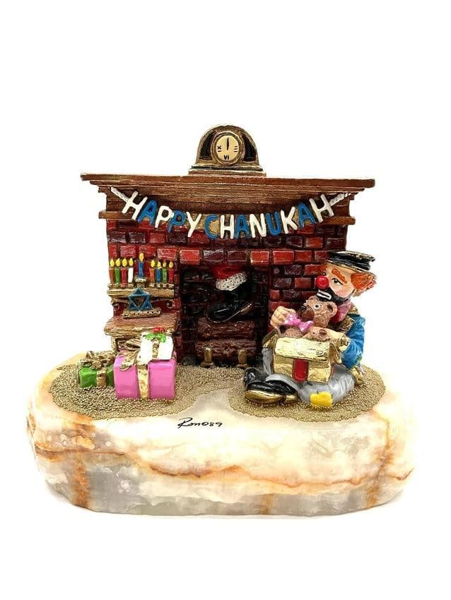 Happy Chanukah Fireplace Scene by R. Moss (1 of 4)