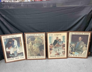 ORIGINAL "Four Freedoms" By Norman Rockwell (American, 1894-1978) Posters