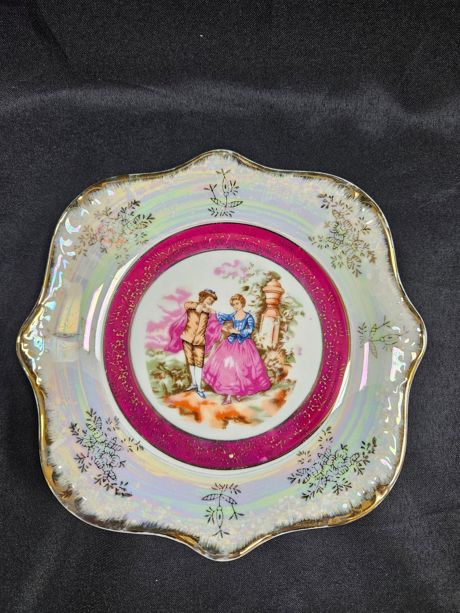 Vintage Decorative Plate with Courting Couple (1 of 4)