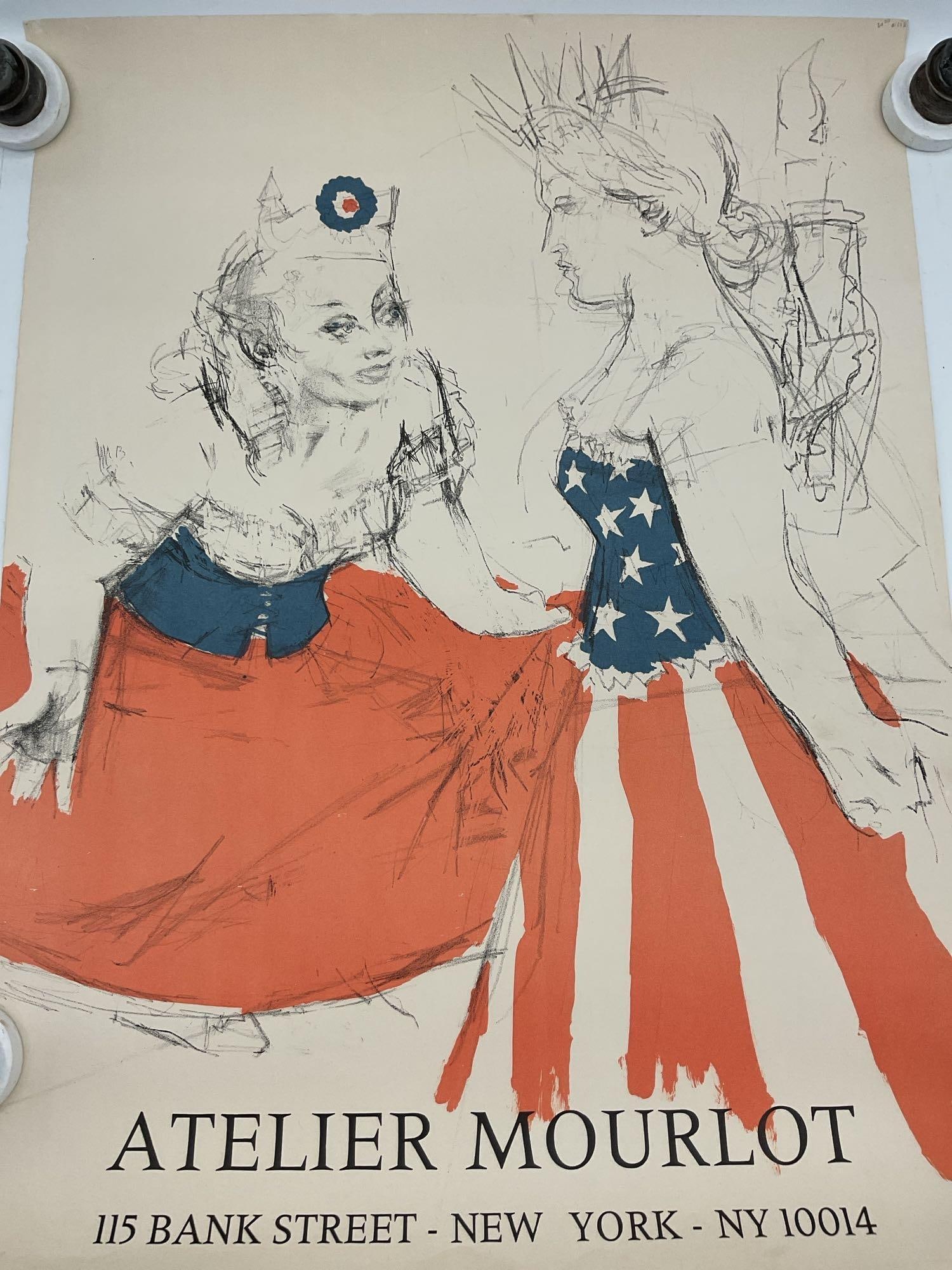 "Marianne & The Goddess of Liberty" Atelier Mourlot Poster by Peter Levine (Boston,1915-2010) (1 of 5)