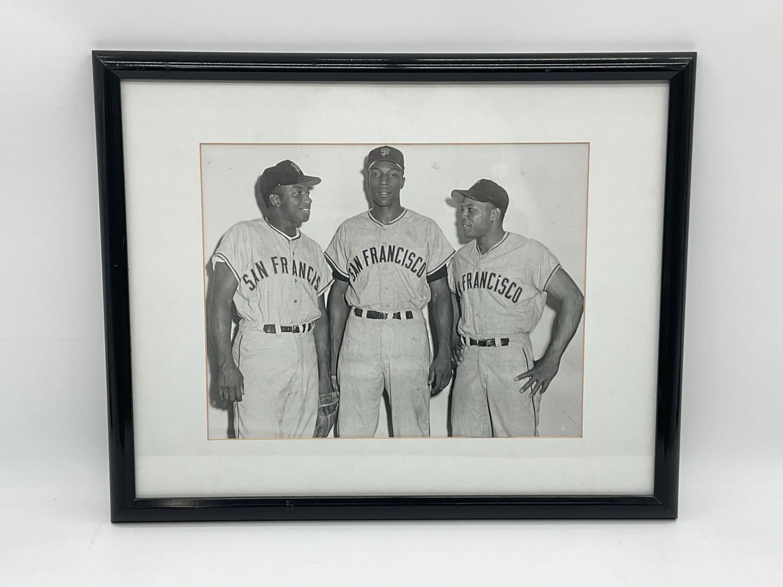 The 3 Willies San Francisco Giants: Black-and-white framed photo of legendary San Francisco Giants outfielders Willie McCovey, Willie Mays, and Willie Kirkland, known collectively as “The 3 Willies.” A timeless piece celebra