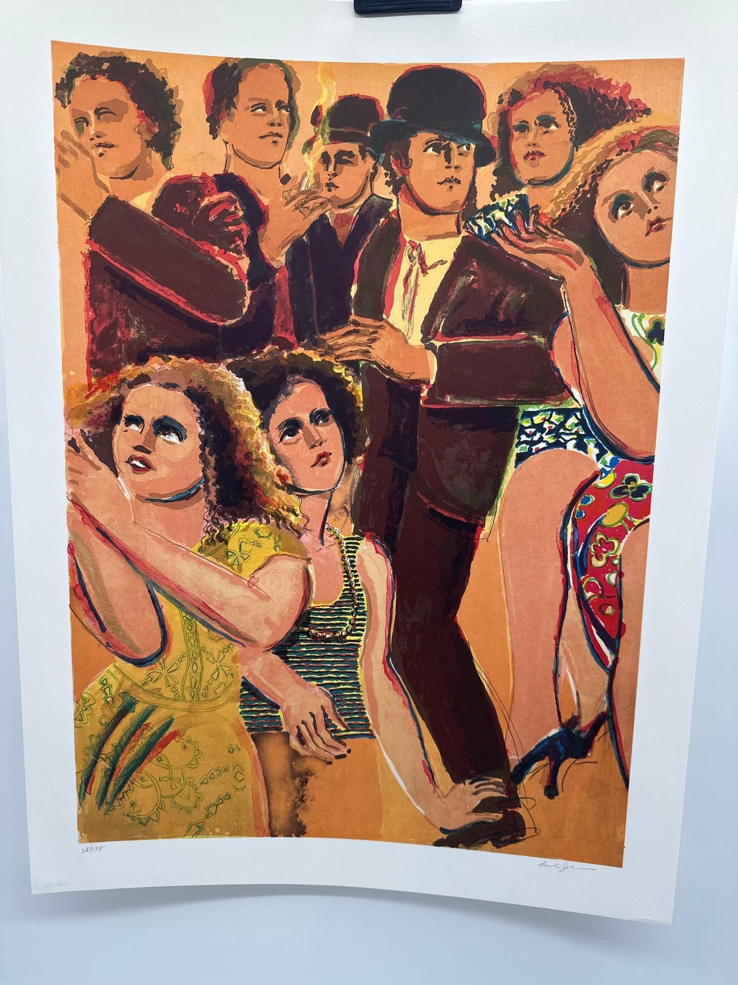 Lester Johnson Street Scene 4 H/S/N Litho Mid Century ART (1 of 4)