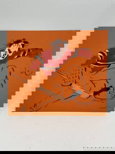 Hockey goalie drawing by Papas: A drawing of a hockey goalie, signed Papas Dimensions: H13in L15in