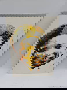 Abstract Portrait: Abstract portrait print on paper. Possibly of Huey Newton Dimensions: 24 inches high x 18 inches wide.