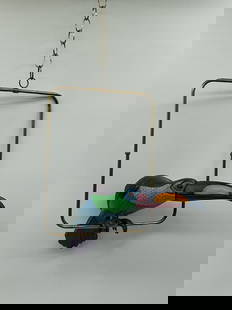 Toucan by Sergio Bustamante (B.1942, Mexico): Description: Sergio Bustamante hanging toucan sculpture. Made from ceramic and hand painted, comes with the Sergio Bustamante catalog. Dimensions Tucan: H7im x L17.5in x W6inDimensions while on